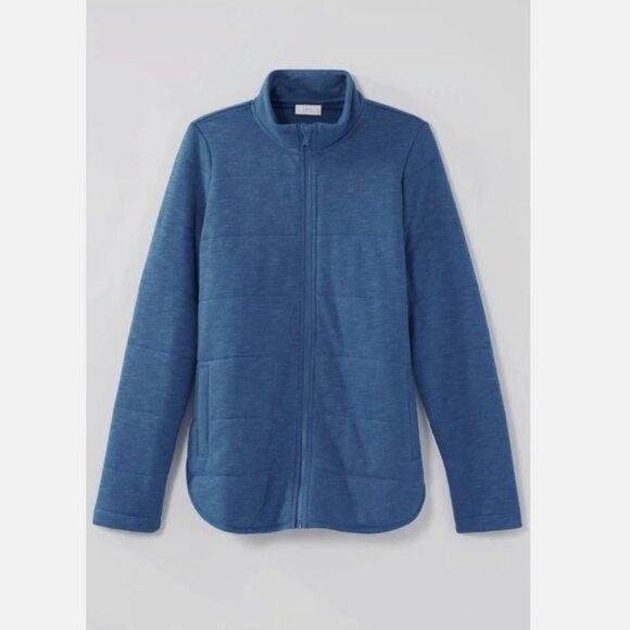 J.Jill Comfy Fit Imperial Blue Quilted Full Zip Jacket Coat - Picture 6 of 10